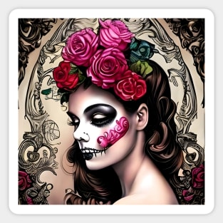 Sad Girl with Zombie Makeup Sticker